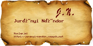 Jurányi Nándor névjegykártya